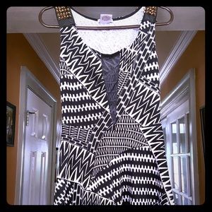 Geometric Studded Strap Mini/Midi Dress